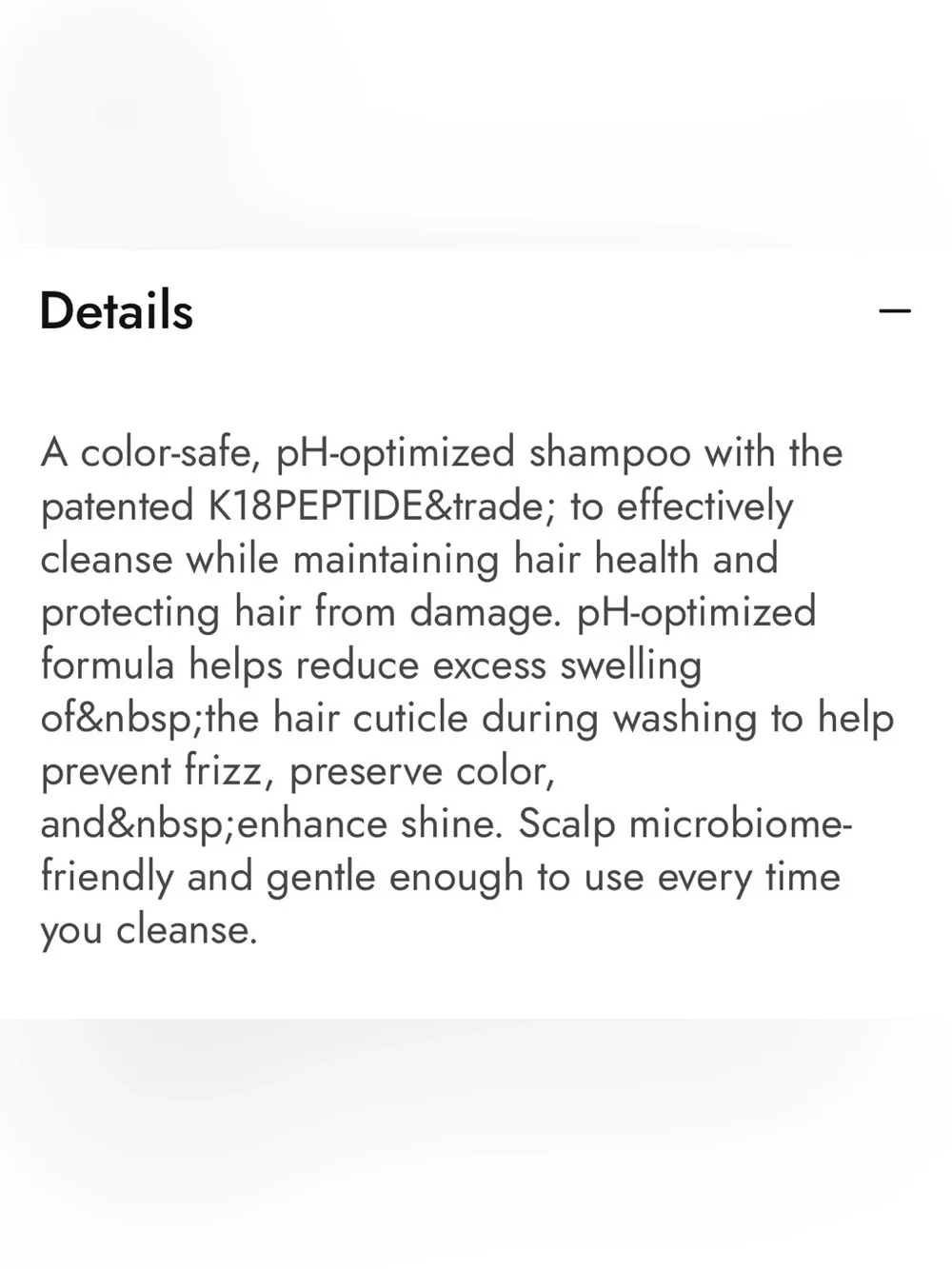K18 Damage Shield pH Protective shampoo- 31.5 fl oz